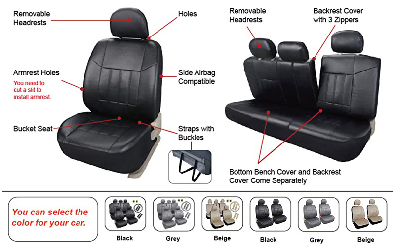 General-Low-Back-Seat-Cover-Combo-Pack-Grey-8
